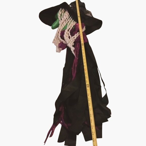 Witch Halloween Decor Wall Hanging Sound Light Red Eyes Touch Activated Hackles - Picture 9 of 11